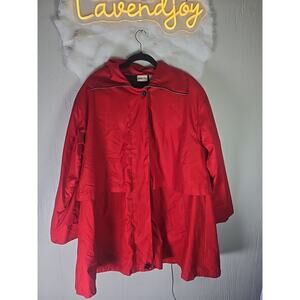Newport News Red Trench Rain Coat Jacket Womens Small Hiking Golf Travel